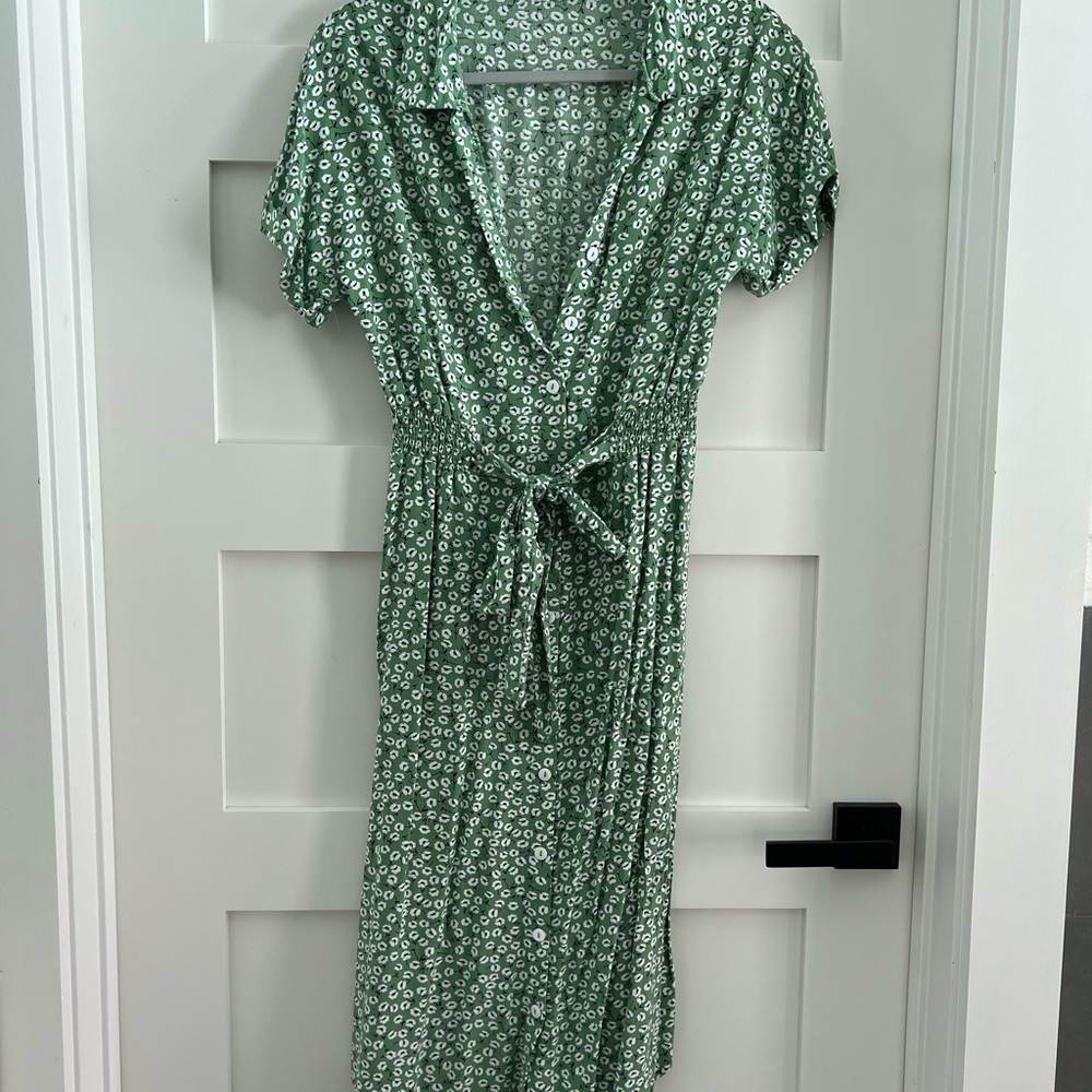 Green Floral Midi Dress